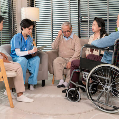 Elders With Nurse
