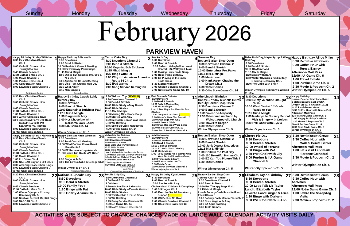 February 2026 Calendar