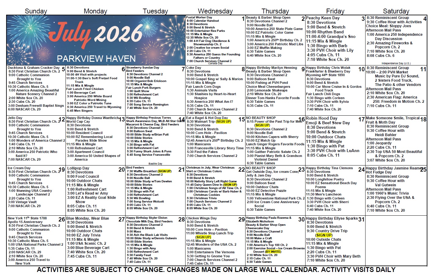 July 2026 Calendar July 2026 Calendar